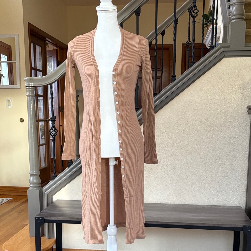 Abercrombie & Fitch Women's Beige Button-Down Cardigan/Duster Size XS
